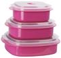 Imagem de Conjunto de Panelas para Microondas Calypso Basics - 6 Peças com Vaporizador e Recipientes Magenta