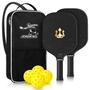 Imagem de Conjunto de Pás Pickleball JUNDKSO de Fibra de Carbono - com 4 Bolas e Bolsa