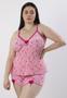 Imagem de Conjunto de Pijama Curto Baby Doll Estampado Liganete Plus Size