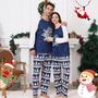 Imagem de Conjunto de pijamas de Natal ANGELGGH Matching Family Blue XL Masculino