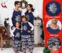 Imagem de Conjunto de pijamas de Natal ANGELGGH Matching Family Blue XL Masculino