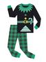 Imagem de Conjunto de Pijamas de Natal Benaive para Crianças - Algodão, 2 Peças (Elfo, Preto, 2T)