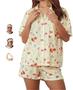 Imagem de Conjunto de pijamas LIUYANFENGZ, camisa e calça femininas com estampa de frutas