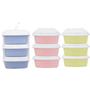 Imagem de Conjunto de pote de plástico quadrado colors com 3 peças com tampa de plástico - 1500ml