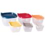 Imagem de Conjunto de Potes de Plástico Quadrados Conect 6 unidades-Cores Diversas - Plasutil