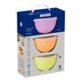Imagem de Conjunto De Potes Mixcolor Polipropileno Colorido Com Tampa Transparente 600 Ml 03 Peças