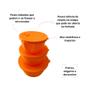 Imagem de Conjunto de Potes Plástico Redondos c/ Válvula Para Freezer Microondas Lava Louças - 350/650/1200ml