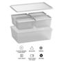 Imagem de Conjunto de Potes Plásticos 4 Pequenos de 600ml e 1 Grande de 4,5L Basic Coza Natural