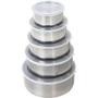 Imagem de Conjunto De Potes Tigelas Inox 5 Peças Com Tampa Plástica