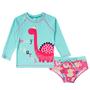 Imagem de Conjunto De Praia Infantil Menina Com Fps Uv50+ Tip Top Camiseta Manga Longa Calcinha Menina  Bk55