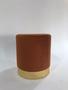 Imagem de Conjunto de Puff com detalhes dourado no rodapé - decoração para sala de estar - Terracota Suede