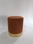 Imagem de Conjunto de Puff com detalhes dourado no rodapé - decoração para sala de estar - Terracota Suede