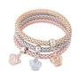 Imagem de Conjunto De Pulseira Elástica Feminina De 3 Cores Com Pingente De Coração Joias Da Moda Para Data,