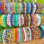 Imagem de Conjunto De Pulseiras Elásticas Com Contas De Cristal Natural Multicoloridas Para Homens E Mulheres