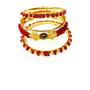 Imagem de Conjunto de Pulseiras Indiana Dourada com Com Vermelho