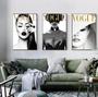 Imagem de conjunto de quadros decorativos 3 peças Vogue Branco Chapéu"