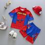 Imagem de Conjunto De Roupa De Banho Disney Spiderman Para Meninos, 3 Peças, Manga Curta, Tops, Cintura