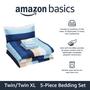 Imagem de Conjunto de roupa de cama Amazon Basics Comforter Twin/Twin XL Blue Stripe