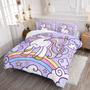Imagem de Conjunto de roupa de cama Axolotl Rainbow Unicorn Twin com edredão e 2 estojos