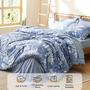 Imagem de Conjunto de Roupa de Cama Bedsure Queen Floral Azul - 7 Peças