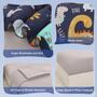 Imagem de Conjunto de roupa de cama infantil Wowelife Dinosaur Blue Grey 4 peças