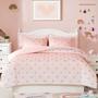 Imagem de Conjunto de roupa de cama Wink Deer Kids Pink Queen com edredom e lençóis