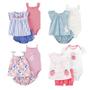 Imagem de Conjunto de Roupa Infantil para Bebês Meninas (3 Peças) - Body, Shorts e Flor - 6 Meses