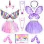 Imagem de Conjunto de roupas de vestir Unicorn & Flower Princess para meninas