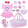 Conjunto de Roupas Reborn para Bonecas de 43 a 56cm - com Berço Imagem de Conjunto de Roupas Reborn para Bonecas de 43 a 56cm - com Berço