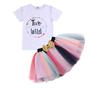 Imagem de Conjunto de roupas Viworld Toddler Baby Girls Floral Tutu Saia 2Y