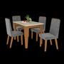Imagem de Conjunto de Sala de Jantar 4 Cadeiras Roma Cinza/Freijo Off White/Tec Titanio