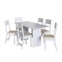 Imagem de Conjunto De Sala De Jantar Fidelitá Siena Com 6 Cadeiras Branco Assento Linho
