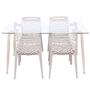 Imagem de Conjunto de Sala de Jantar Mesa com Tampo de Vidro com 4 Cadeiras Gruvyer OR Design Espresso Móveis