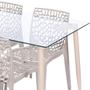 Imagem de Conjunto de Sala de Jantar Mesa com Tampo de Vidro com 4 Cadeiras Gruvyer OR Design Espresso Móveis