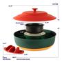 Imagem de Conjunto de Servir Taco Bar Kusini Lazy Susan com Panela Aquecida 900ml