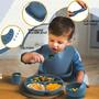 Imagem de Conjunto De Silicone Refeição Introdução Alimentar Bebê Infantil Prato Babador Talheres Copo 8 Peças