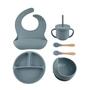 Imagem de Conjunto De Silicone Refeição Introdução Alimentar Bebê Infantil Prato Babador Talheres Copo 8 Peças