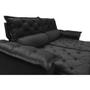 Imagem de Conjunto de Sofá 3 e 2 Lugares Retrátil e Reclinável Cama inBox Compact 2,00x1,50m Velusoft Preto