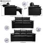 Imagem de Conjunto de Sofá 3 e 2 Lugares Retrátil e Reclinável Cama inBox Compact 2,00x1,50m Velusoft Preto