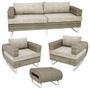 Imagem de Conjunto de Sofá para Jardim Completo com Poltronas e Mesa Área Externa