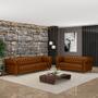 Imagem de Conjunto de Sofá Sala de Estar Stanford Chesterfield 2 e 3 Lugares 180cm/260cm Pés Madeira Couro Caramelo G58 - Gran Belo