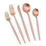 Imagem de Conjunto de talheres de prata Vanys, Matte Rose Gold Flatware Cutlery Set Service para 4, Acabamento de Cetim 20 Peças Utensílios de Aço Inoxidável Definido para Casa e Restaurante, Lava-louça Seguro