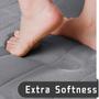 Imagem de Conjunto de Tapetes de Banho Yimobra - Memory Foam 2 Peças (43x63cm + 80x50cm) - Cinza