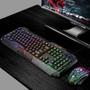 Imagem de Conjunto de teclado e mouse para jogos LED Rainbow RGB com f