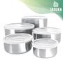 Imagem de Conjunto De Tigelas Aço Inox 5 Peças Com Tampa Resistente