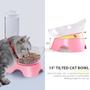 Imagem de Conjunto de tigelas de água e comida para animais de estimação MILIFUN Double Dog Cat 15 inclinado