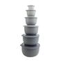 Imagem de Conjunto de Tigelas de Mistura Profundas Prep Bowls COOK WITH COLOR com Tampas - Cinza