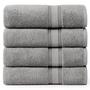 Imagem de Conjunto de Toalhas de Banho LANE LINEN Luxury - 100% Algodão, 4 Peças, Cinza, 70x140cm