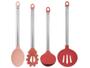 Imagem de Conjunto de Utensílios com 4 Peças em Aço Inox/Silicone Rosa - Hércules