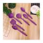 Imagem de Conjunto de utensílios de cozinha antiaderente temperado, 14 peças, roxo com utensílios